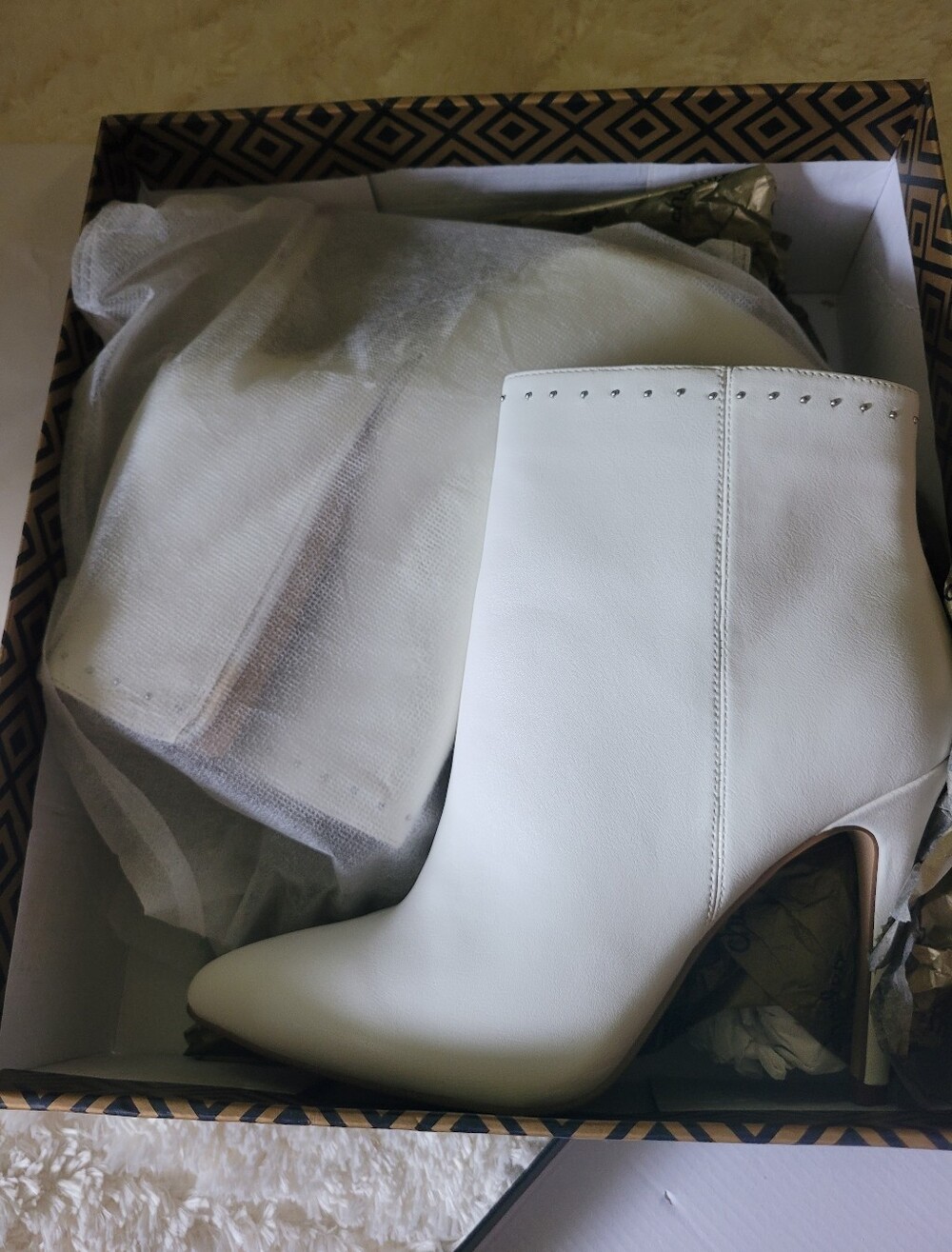 Charles By Charles David White Pointed-Toe Stiletto Ankle Boots
